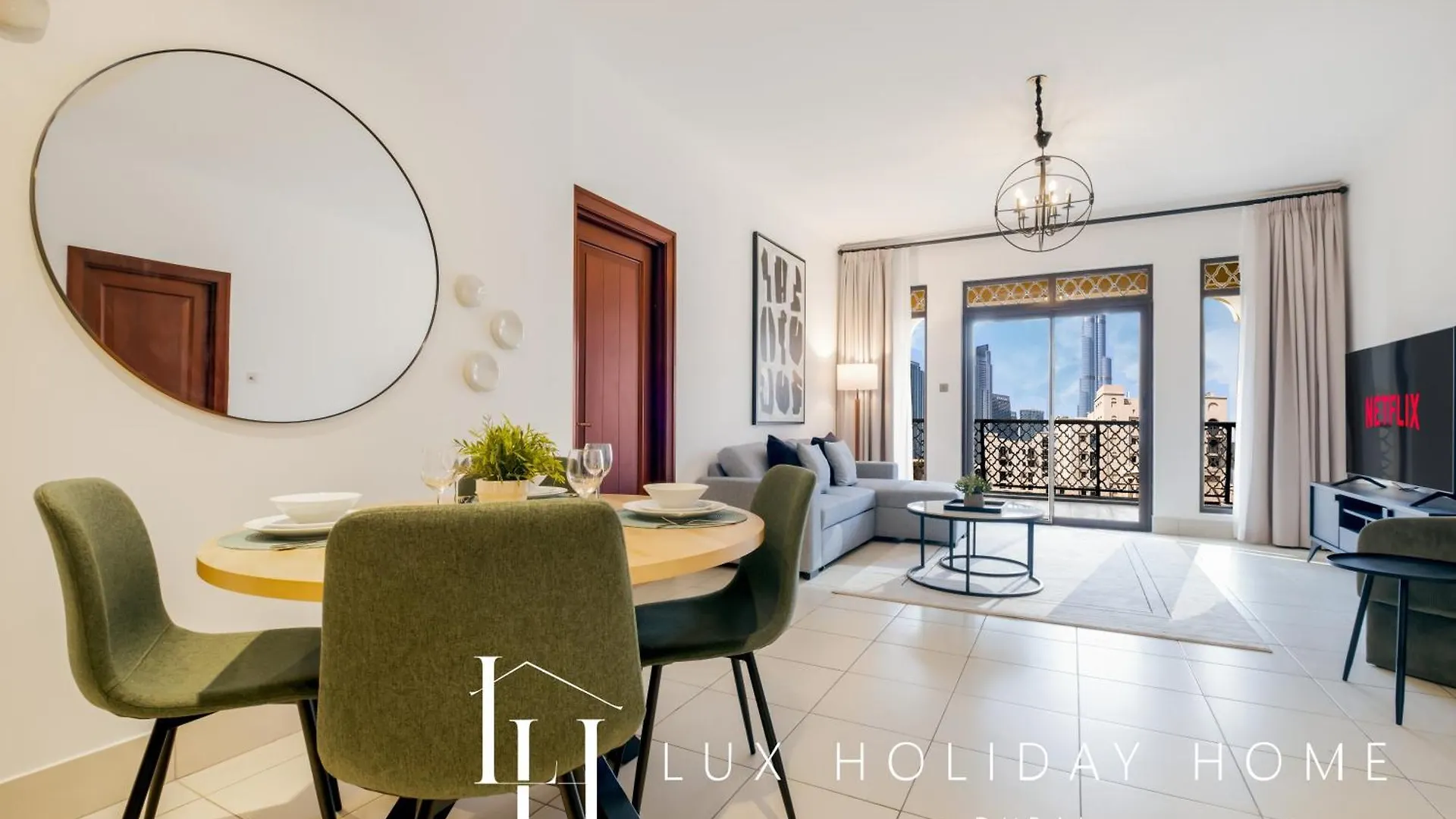 Lux The Reehan Burj Khalifa View Suite Dubai Apartment